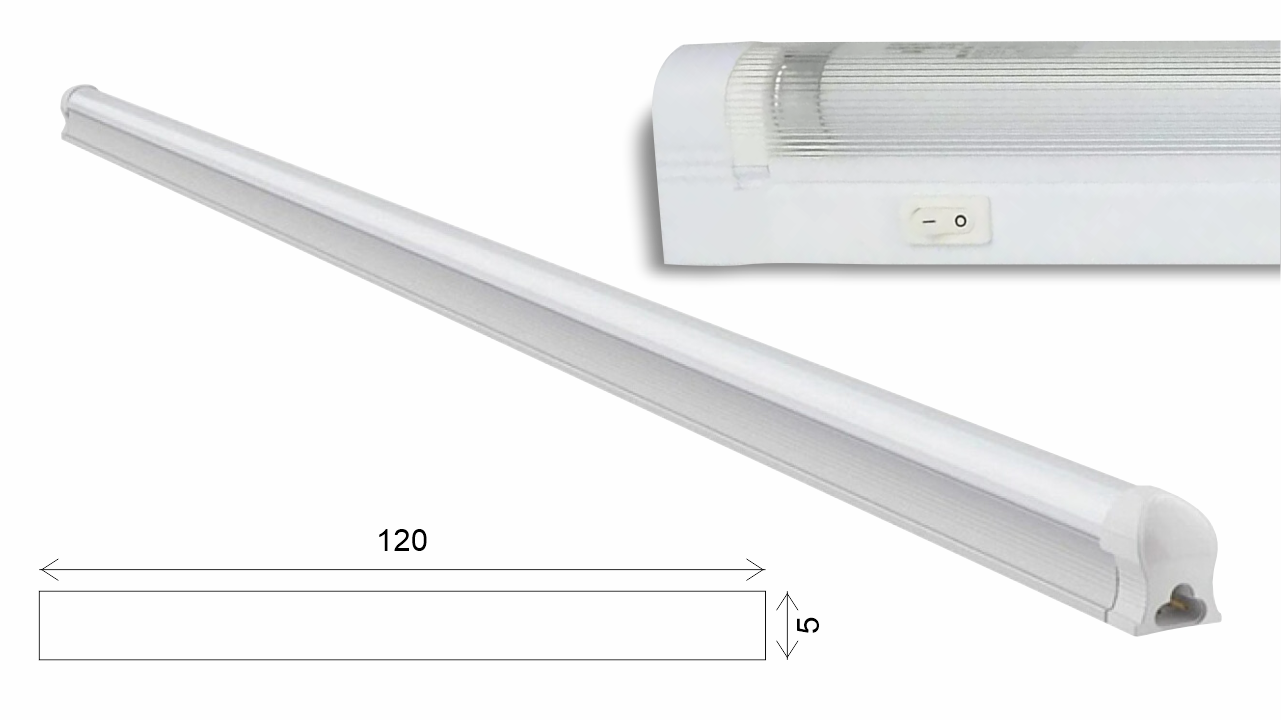 Lámpara T5 120cms interruptor