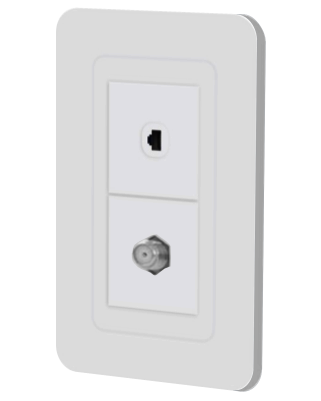 Toma coaxial + teléfono