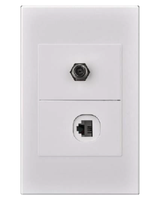 Toma coaxial + teléfono